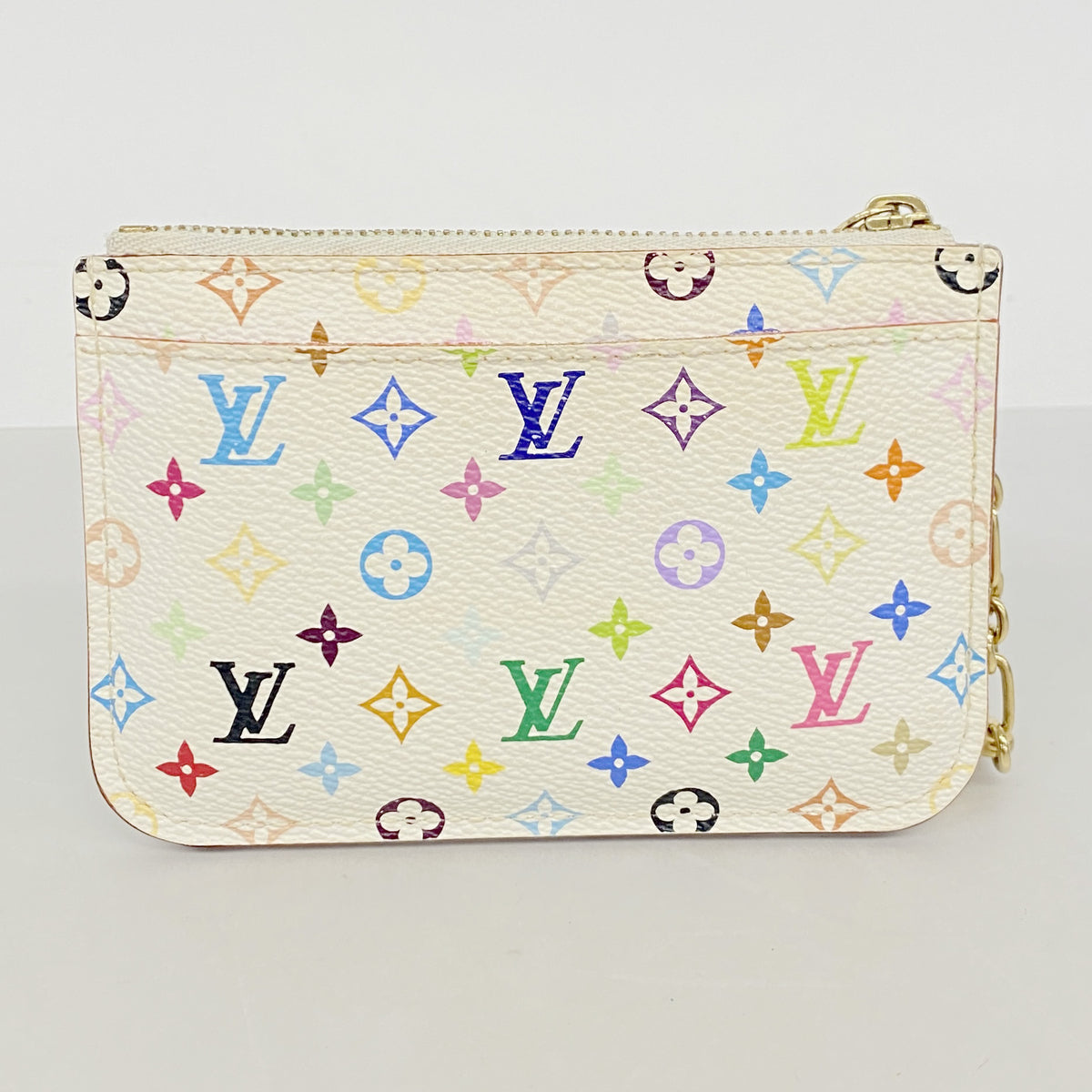 【6ie7288】ルイヴィトン コインケース モノグラム・マルチカラー ポシェットクレ M93734 ブロン/リッチ【中古】レディース