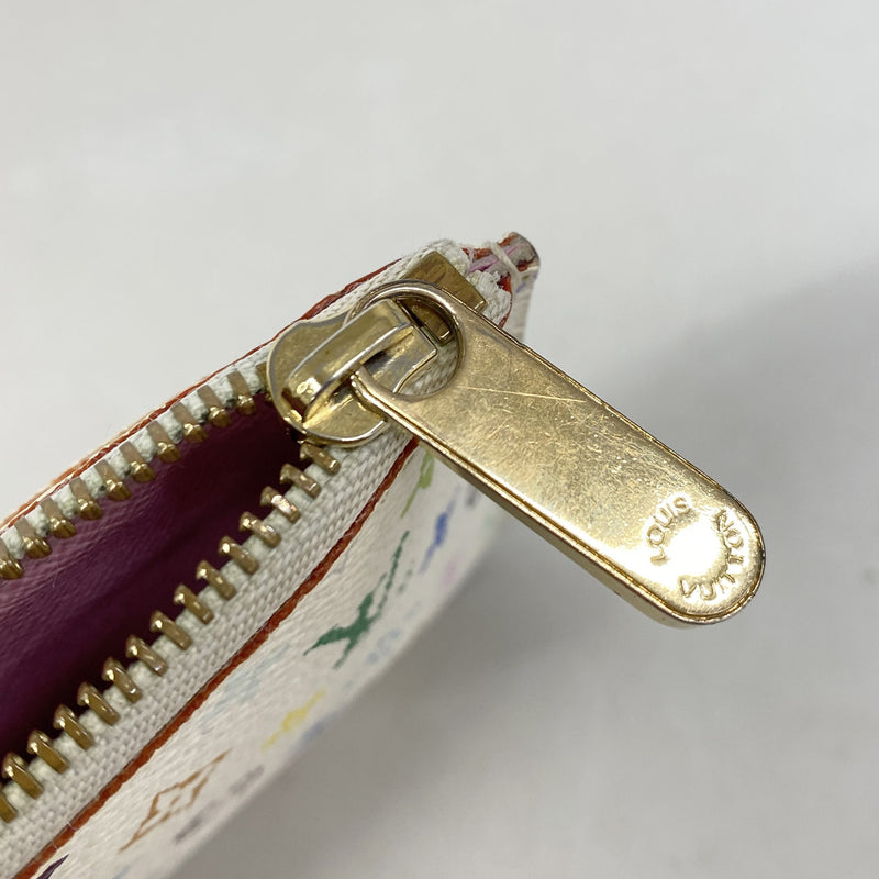 【6ie7288】ルイヴィトン コインケース モノグラム・マルチカラー ポシェットクレ M93734 ブロン/リッチ【中古】レディース