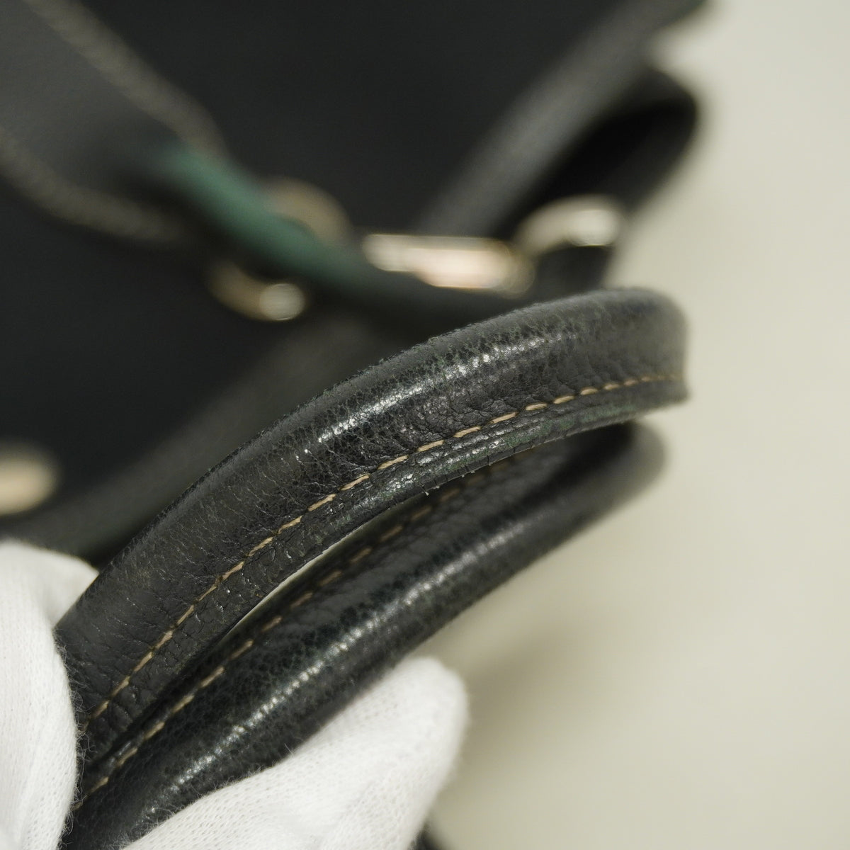 【6ie7291】エルメス トートバッグ ガーデンパーティTPM トワルオフィシエ ブラック シルバー金具 □H刻印 2wayバッグ【中古】レディース