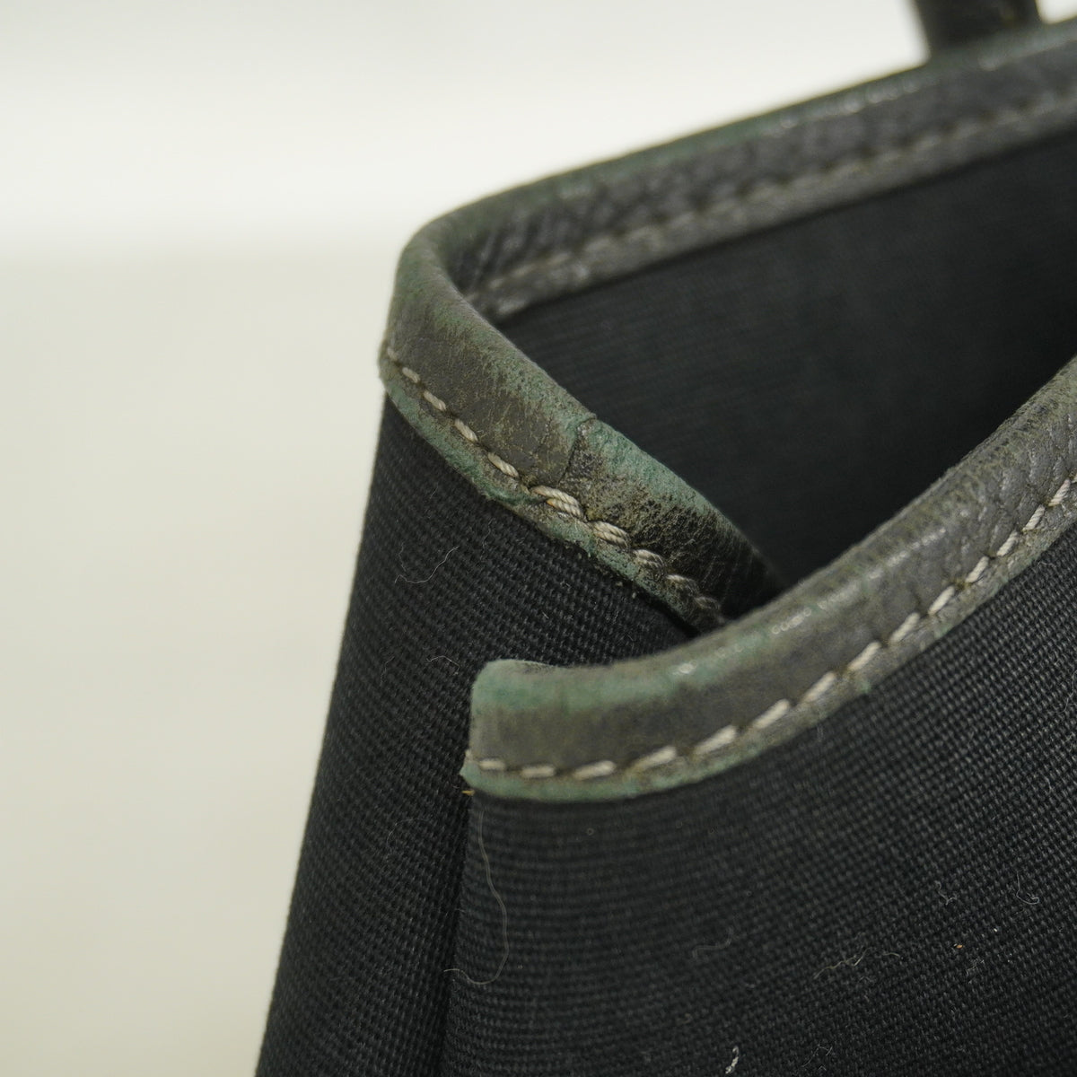 【6ie7291】エルメス トートバッグ ガーデンパーティTPM トワルオフィシエ ブラック シルバー金具 □H刻印 2wayバッグ【中古】レディース