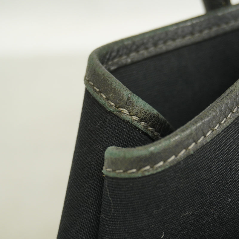 【6ie7291】エルメス トートバッグ ガーデンパーティTPM トワルオフィシエ ブラック シルバー金具 □H刻印 2wayバッグ【中古】レディース