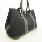 【6ie7291】エルメス トートバッグ ガーデンパーティTPM トワルオフィシエ ブラック シルバー金具 □H刻印 2wayバッグ【中古】レディース