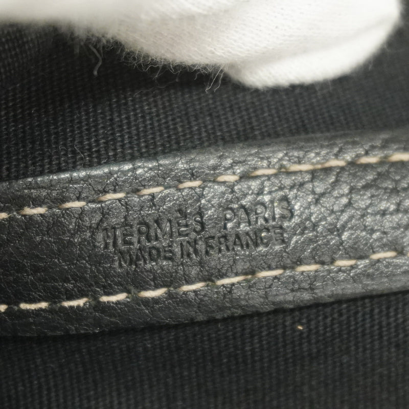 【6ie7291】エルメス トートバッグ ガーデンパーティTPM トワルオフィシエ ブラック シルバー金具 □H刻印 2wayバッグ【中古】レディース