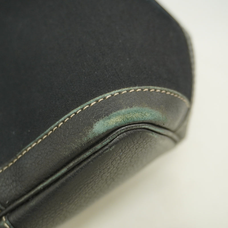 【6ie7291】エルメス トートバッグ ガーデンパーティTPM トワルオフィシエ ブラック シルバー金具 □H刻印 2wayバッグ【中古】レディース