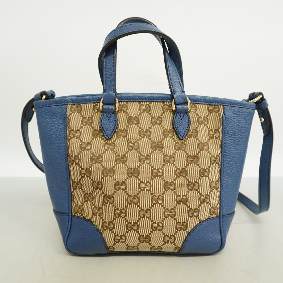 【6ie7294】グッチ ハンドバッグ GGキャンバス 449241 キャンバス ベージュ ブルー シャンパンゴールド金具 2wayバッグ【中古】レディース