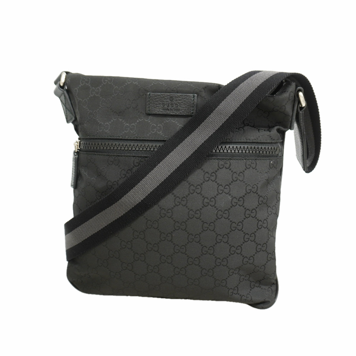 【6ie7295】グッチ ショルダーバッグ GGキャンバス 449184 キャンバス ブラック シルバー金具【中古】レディース