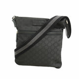 【6ie7295】グッチ ショルダーバッグ GGキャンバス 449184 キャンバス ブラック シルバー金具【中古】レディース