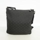【6ie7295】グッチ ショルダーバッグ GGキャンバス 449184 キャンバス ブラック シルバー金具【中古】レディース