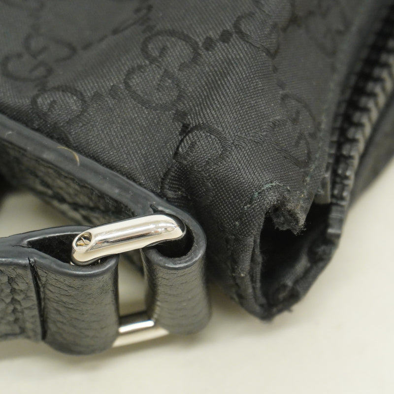 【6ie7295】グッチ ショルダーバッグ GGキャンバス 449184 キャンバス ブラック シルバー金具【中古】レディース
