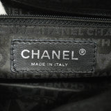 【6ie7296】シャネル ショルダーバッグ チェーンショルダー キャンバス ベージュ ブラック シルバー金具【中古】レディース
