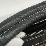 【6ie7296】シャネル ショルダーバッグ チェーンショルダー キャンバス ベージュ ブラック シルバー金具【中古】レディース