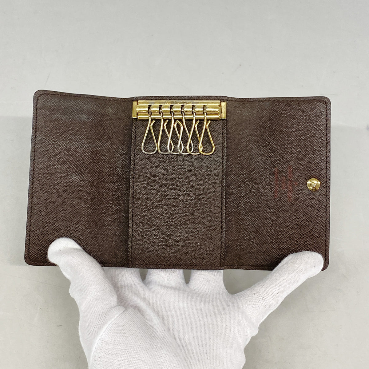 【6ie7302】ルイヴィトン キーケース ダミエ ミュルティクレ6 N62630 エベヌ【中古】レディース