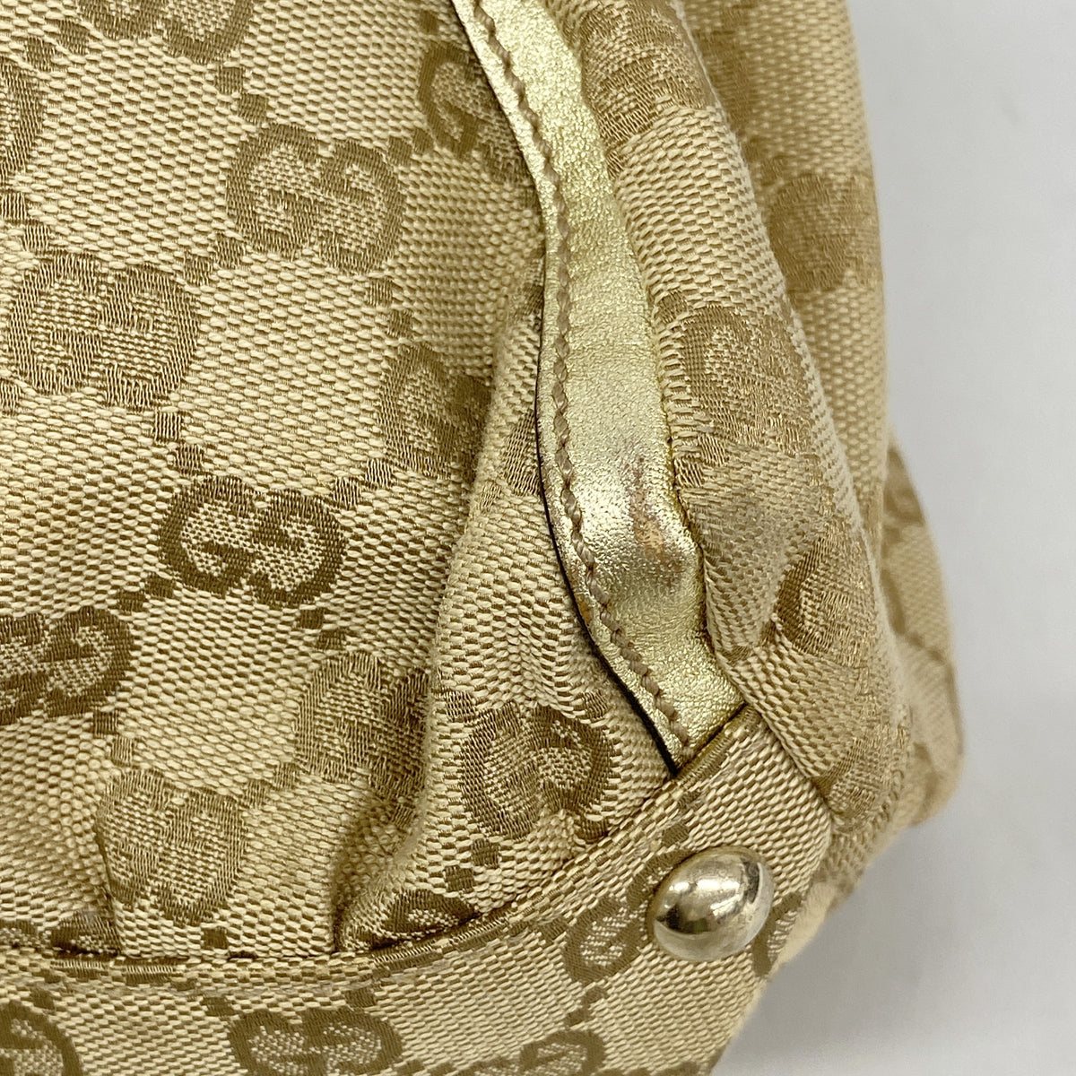 【6ie7305】グッチ トートバッグ GGキャンバス/アビー 189835 キャンバス ベージュ ゴールド ゴールド金具【中古】レディース