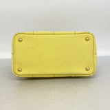 【6ie7308】プラダ トートバッグ カナパ キャンバス イエロー ゴールド金具【中古】レディース