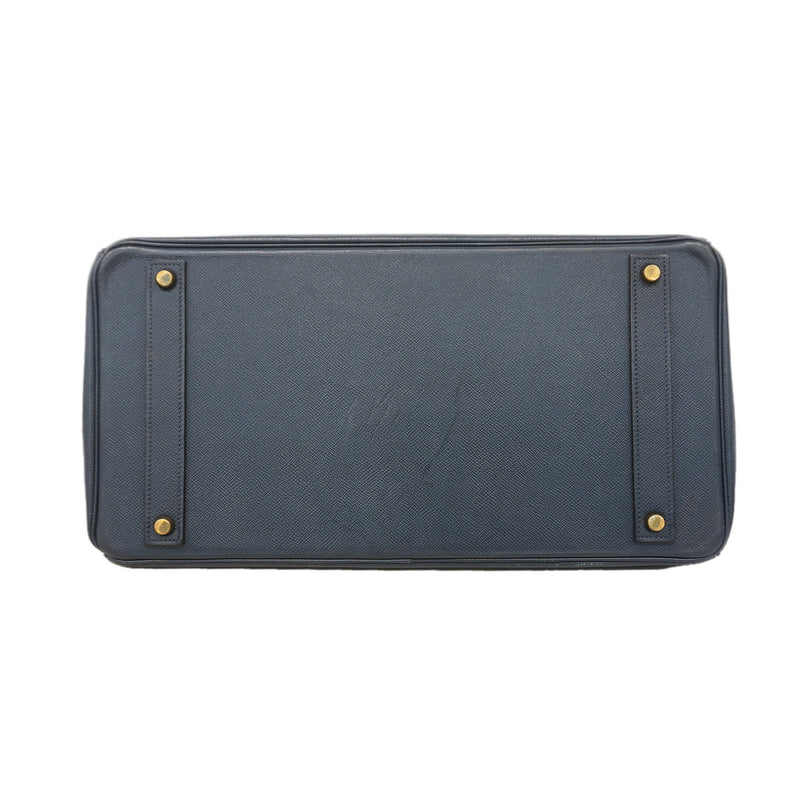 【6ie7309】エルメス ハンドバッグ バーキン40 クシュベル ネイビー ゴールド金具 〇X刻印【中古】レディース
