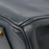 【6ie7309】エルメス ハンドバッグ バーキン40 クシュベル ネイビー ゴールド金具 〇X刻印【中古】レディース