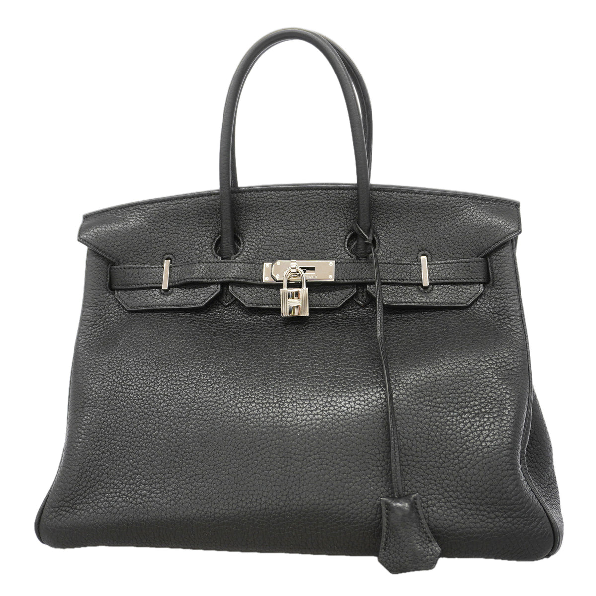 【6ie7310】エルメス ハンドバッグ バーキン35 トゴ ブラック シルバー金具 □M刻印【中古】レディース