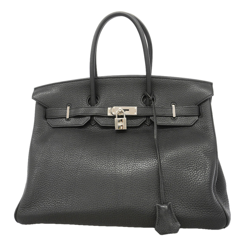 【6ie7310】エルメス ハンドバッグ バーキン35 トゴ ブラック シルバー金具 □M刻印【中古】レディース