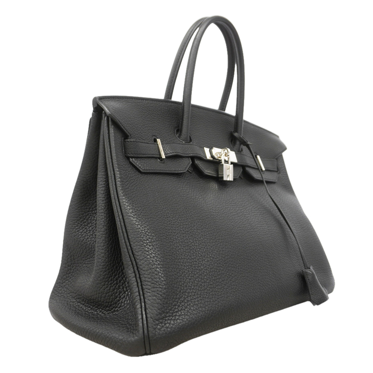 【6ie7310】エルメス ハンドバッグ バーキン35 トゴ ブラック シルバー金具 □M刻印【中古】レディース