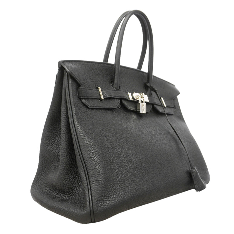 【6ie7310】エルメス ハンドバッグ バーキン35 トゴ ブラック シルバー金具 □M刻印【中古】レディース