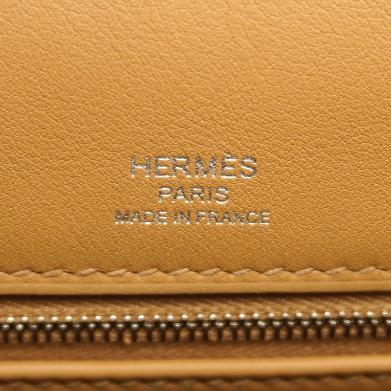 【6ie7325-g】エルメス ハンドバッグ ケリー28 トワルアッシュ チャイ シルバー金具 U刻印 2wayバッグ【中古】レディース