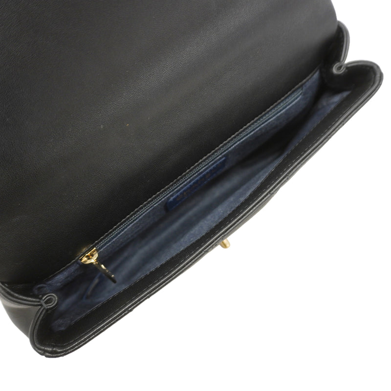【6ie7327】シャネル ハンドバッグ マトラッセ チェーンショルダー ラムスキン ブラック シャンパンゴールド金具 2wayバッグ【中古】レディース