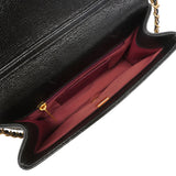 【6ie7328】シャネル ショルダーバッグ チェーンショルダー グレイン/シャイニーカーフスキン ブラック ゴールド金具【中古】レディース