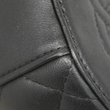 【6ie7331】シャネル バニティバッグ マトラッセ チェーンショルダー ラムスキン ブラック ゴールド金具 2wayバッグ【中古】レディース