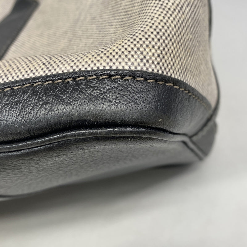 【6ie7332-h】エルメス トートバッグ ガーデンパーティPM トワルアッシュ ブラック ベージュ シルバー金具 □F刻印【中古】レディース