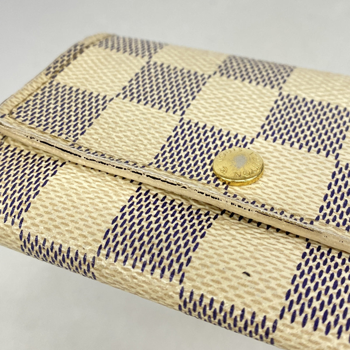 【6ie7337-h】ルイヴィトン キーケース ダミエ・アズール ミュルティクレ6 N61745 ホワイト【中古】レディース