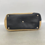 【6ie7341-h】シャネル トートバッグ カンボン ラムスキン ベージュ ブラック シルバー金具【中古】レディース