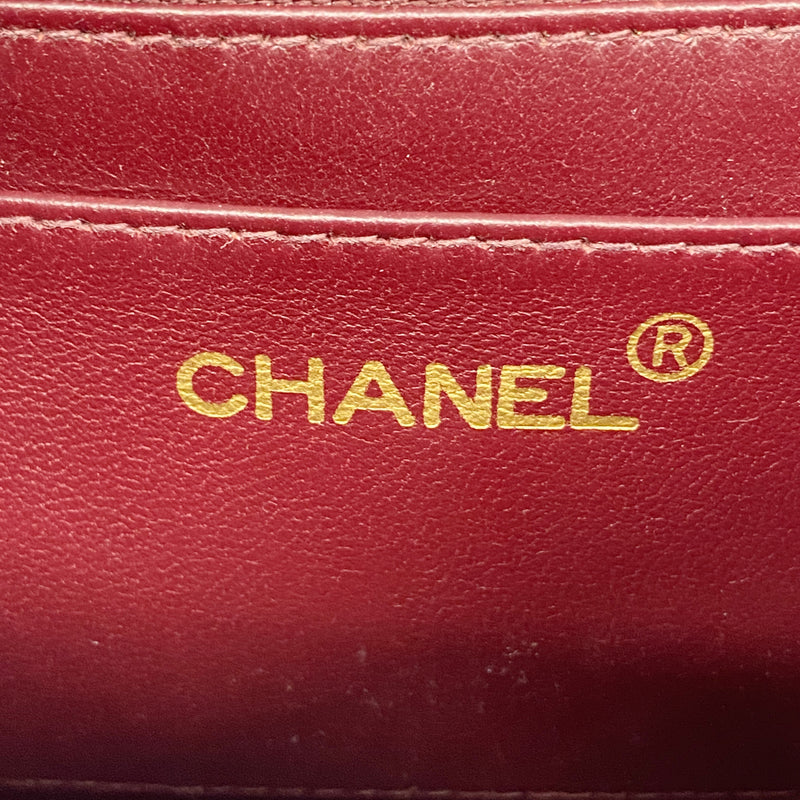 【6ie7342-h】シャネル ショルダーバッグ ダイアナ チェーンショルダー ラムスキン ブラック ゴールド金具【中古】レディース
