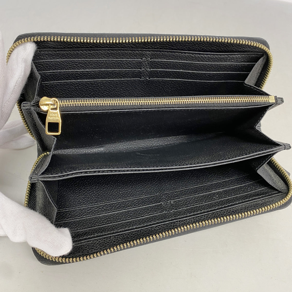 【6ie7345-h】ルイヴィトン 長財布 モノグラム・アンプラント ジッピーウォレット M61864 ノワール【中古】レディース