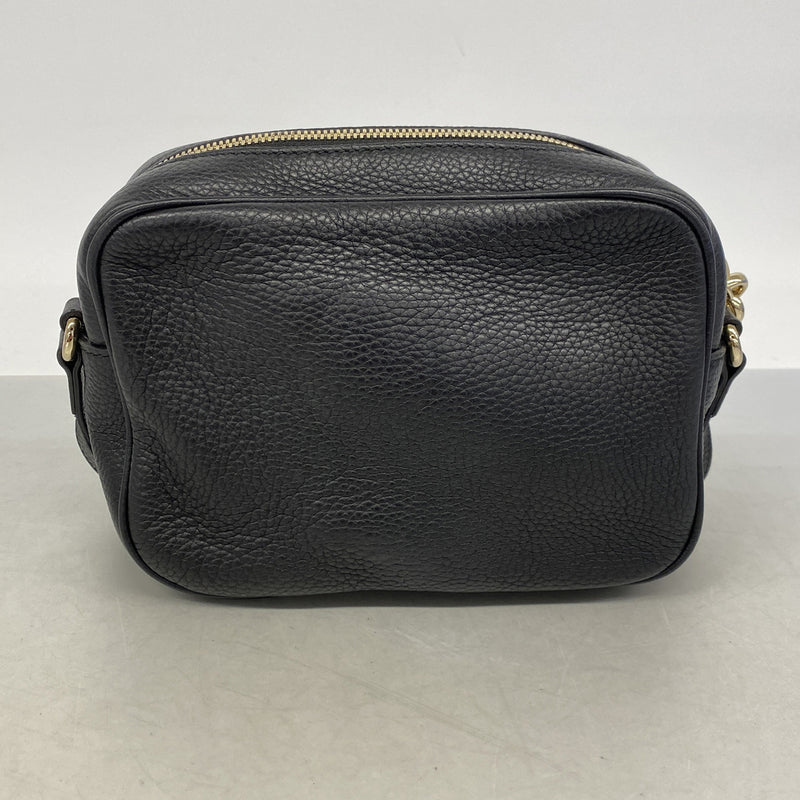 【6ie7347-h】グッチ ショルダーバッグ ソーホー 308364 レザー ブラック シャンパンゴールド金具【中古】レディース