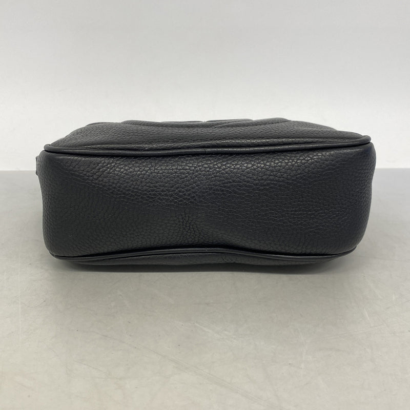 【6ie7347-h】グッチ ショルダーバッグ ソーホー 308364 レザー ブラック シャンパンゴールド金具【中古】レディース