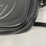 【6ie7347-h】グッチ ショルダーバッグ ソーホー 308364 レザー ブラック シャンパンゴールド金具【中古】レディース