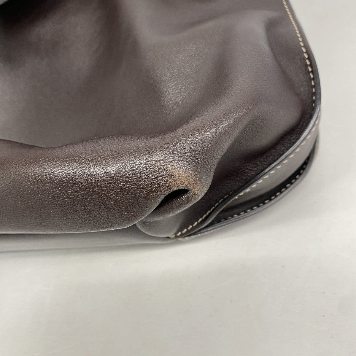 【6ie7349】セリーヌ トートバッグ レザー ダークブラウン シルバー金具【中古】レディース
