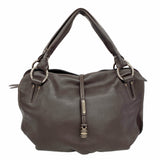 【6ie7349】セリーヌ トートバッグ レザー ダークブラウン シルバー金具【中古】レディース