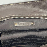 【6ie7349】セリーヌ トートバッグ レザー ダークブラウン シルバー金具【中古】レディース