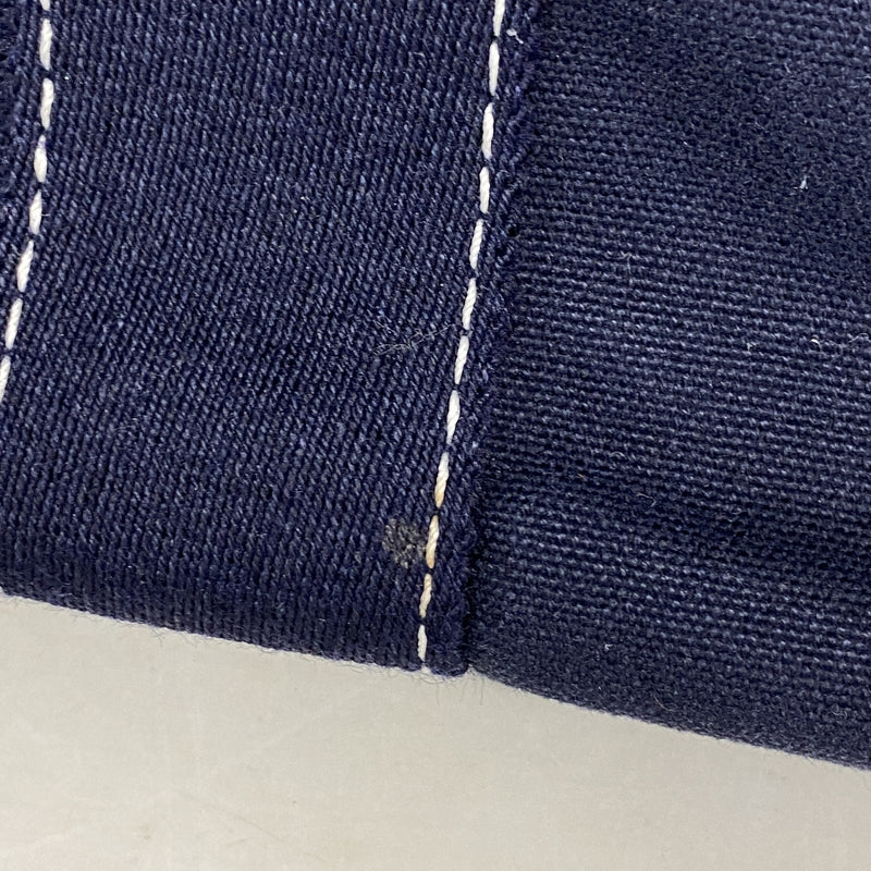 【6ie7363】エルメス ハンドバッグ ドーヴィルPM キャンバス ネイビー シルバー金具【中古】レディース