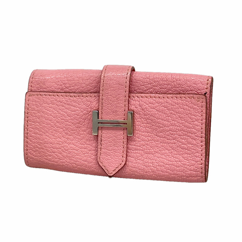 【6ie7369】エルメス キーケース ベアンキーケース シェブルミゾル ローズエテ シルバー金具 Y刻印【中古】レディース