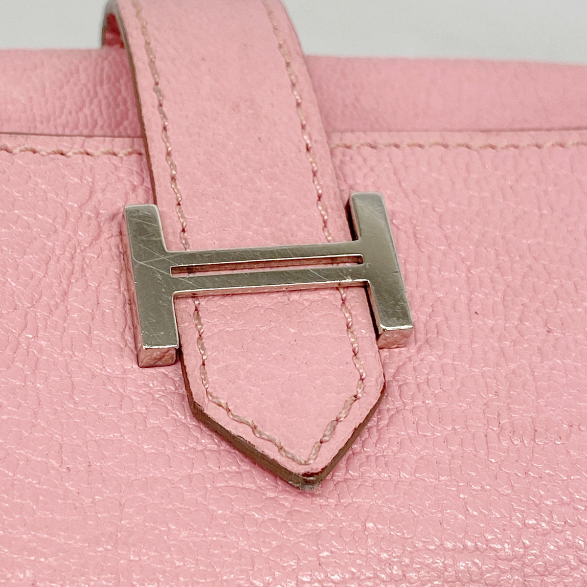 【6ie7369】エルメス キーケース ベアンキーケース シェブルミゾル ローズエテ シルバー金具 Y刻印【中古】レディース