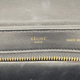【6ie7372】セリーヌ ハンドバッグ トラペーズ レザー ブラック グリーン ゴールド金具 2wayバッグ【中古】レディース