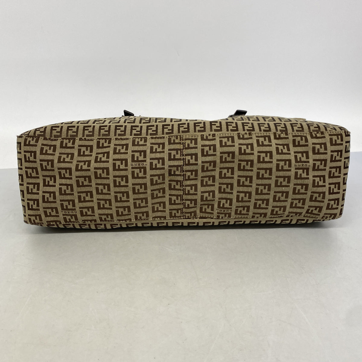 【6ie7373】フェンディ トートバッグ ズッキーノ キャンバス ブラウン シルバー金具【中古】レディース