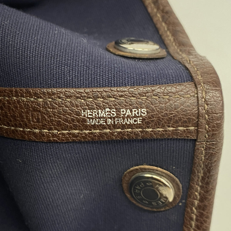 【6ie7374】エルメス トートバッグ ガーデンパーティTPM トワルオフィシエ ボルドー シルバー金具 □J刻印【中古】レディース