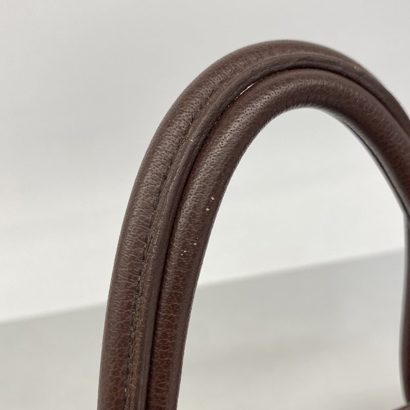 【6ie7374】エルメス トートバッグ ガーデンパーティTPM トワルオフィシエ ボルドー シルバー金具 □J刻印【中古】レディース