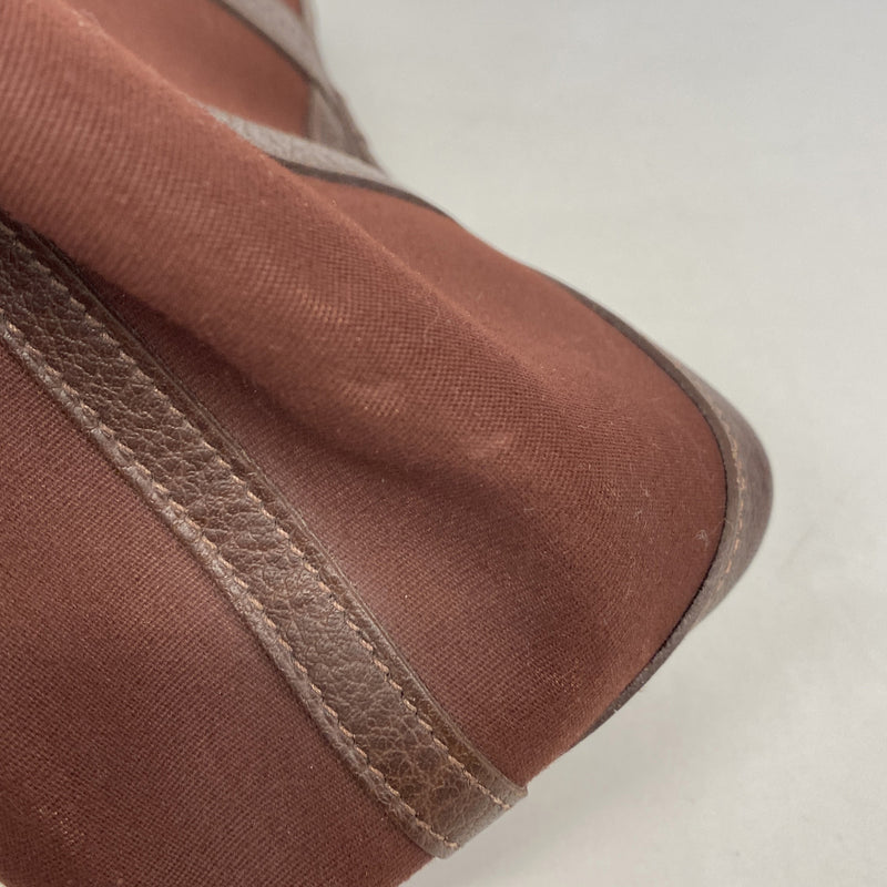 【6ie7374】エルメス トートバッグ ガーデンパーティTPM トワルオフィシエ ボルドー シルバー金具 □J刻印【中古】レディース