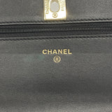【6ie7375】シャネル ショルダーウォレット マトラッセ チェーンショルダー ラムスキン ブラック シャンパンゴールド金具【中古】レディース