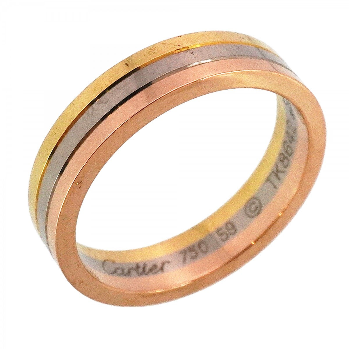 ★在庫処分★最終価格【6jbb0121】カルティエ リング トリニティ ヴァンドーム K18YG イエローゴールド K18WG ホワイトゴールド K18PG ピンクゴールド ＃59【中古】メンズ
