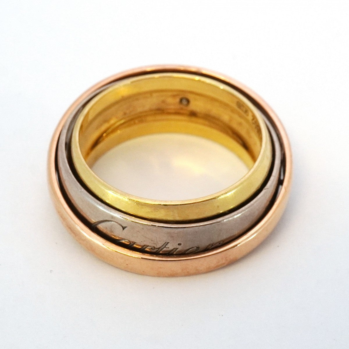 ★最終価格★SALE【6jbb0221】カルティエ リング トリニティ マストエッセンス K18YG イエローゴールド K18WG ホワイトゴールド K18PG ピンクゴールド ＃61【中古】メンズ